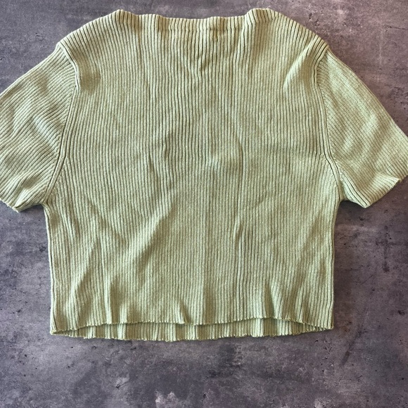 Bossini Olive Ribbed Short Sleeve Top - Picture 3 of 3